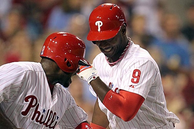 Domonic Brown's 17th home run of the season Monday against the Marlins drew a little more reaction than usual. (Yong Kim/Staff Photographer)