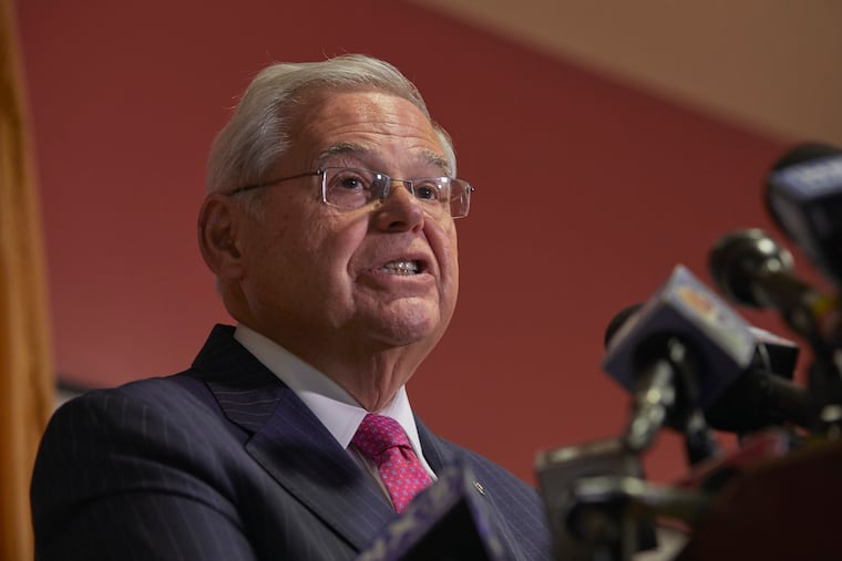 U.S. Sen. Bob Menendez (D., N.J.) speaks during a press conference on Monday, Sept. 25, 2023, in Union City. Menendez defiantly pushed back against federal corruption charges, saying cash authorities found in his home was from his savings account and was on hand for emergencies, and wasn't bribe proceeds.