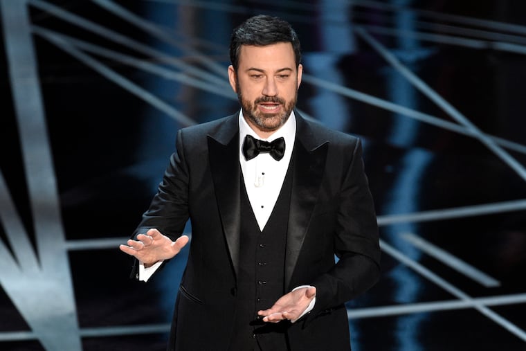 Host Jimmy Kimmel speaks at the Oscars in Los Angeles on Feb. 26, 2017.