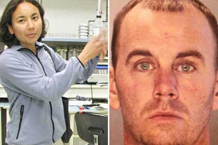 Jason Smith (right), an exterminator from Bucks County, is accused of killing and setting afire Melissa Ketunuti (left), a doctor at the Children's Hospital of Philadelphia.