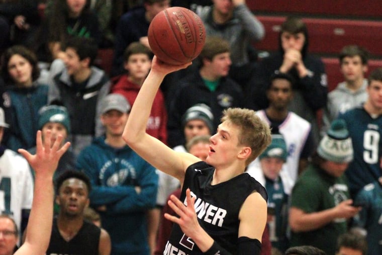 Senior guard and Columbia recruit Jack Forrest (2) and Lower Merion will take on Norristown at 1:30 p.m.