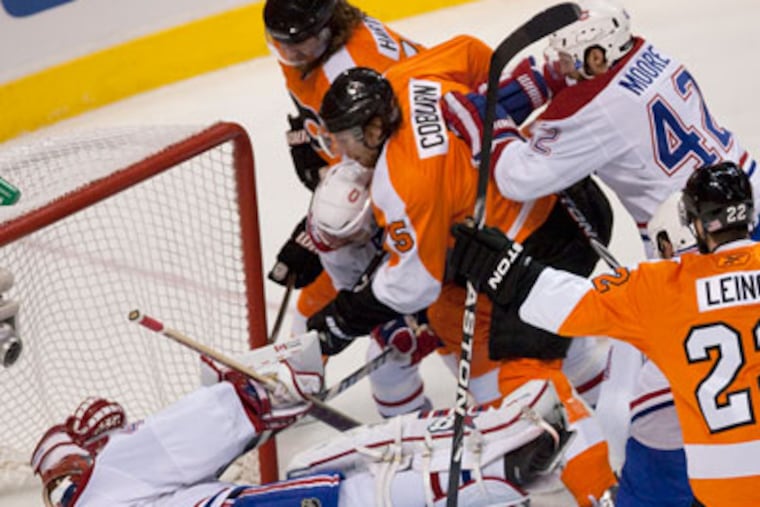 Ville Leino had two assists last night, including Braydon Coburn's goal four minutes into the game. (Ed Hille / Staff Photographer)