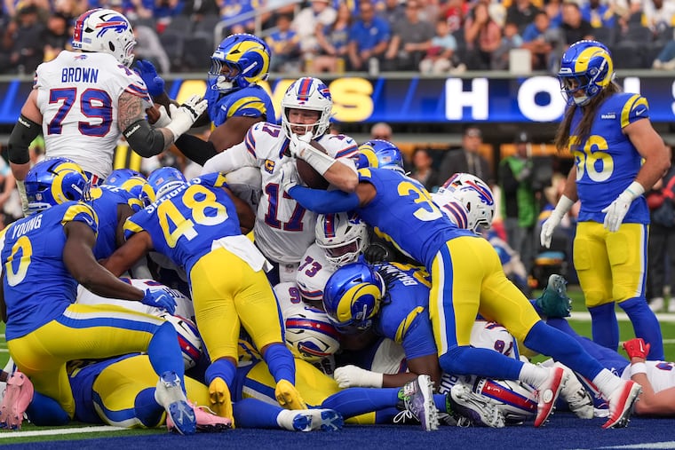 Bills quarterback Josh Allen accounted for six touchdowns — three passing and three rushing — on Sunday to further strengthen his MVP case.