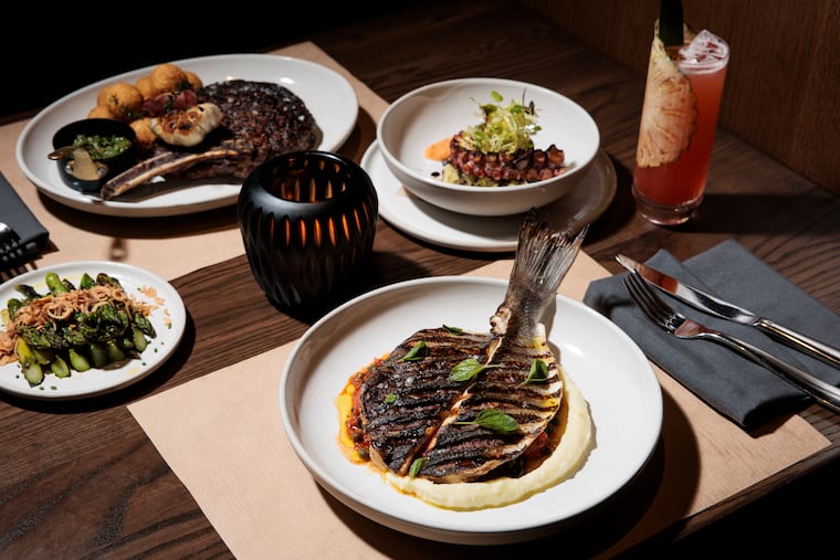 The grilled branzino puttanesca at Terra Grill on July 9 in Philadelphia.