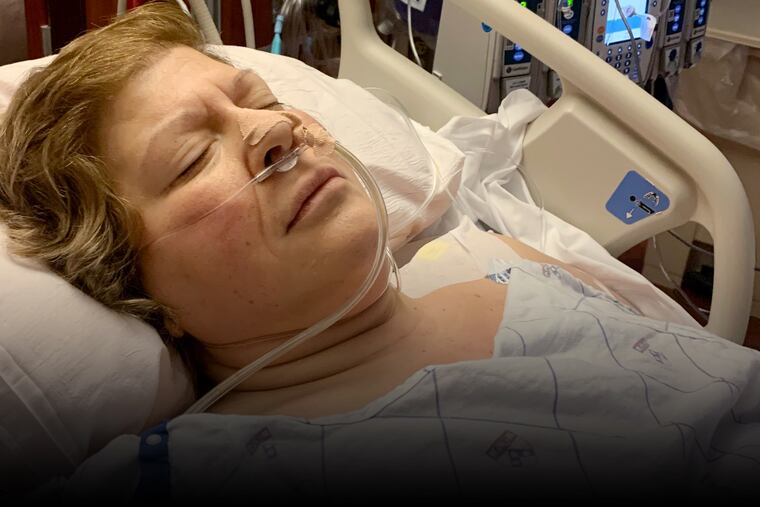 Handout photos from Family members of Lea DiRusso, when she was in the hospital after she had surgery.