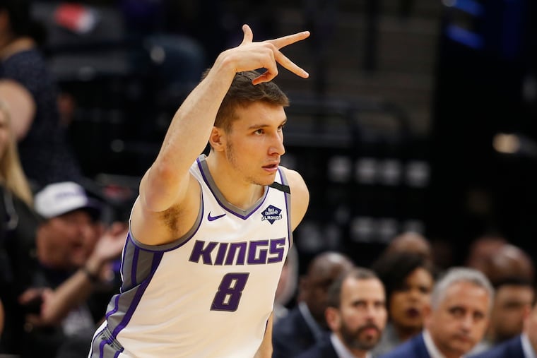 Sacramento Kings guard Bogdan Bogdanovic is averaging 14.4 points and shooting 35.7% on three-pointers.