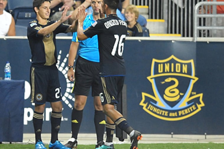 Zach Pfeffer, played briefly with the Philadelphia Union in one of the team’s friendlies. (Greg Carroccio/Philadelphia Union)