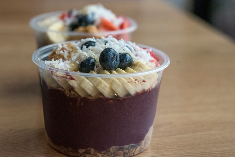 Acai bowls at the SoBol location in Rittenhouse Square .