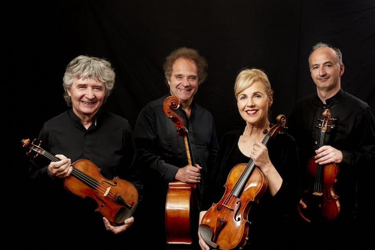 The Takács Quartet: violinist Károly Schranz, cellist András Fejér, violist Geraldine Walther and violinist Edward Dusinberre