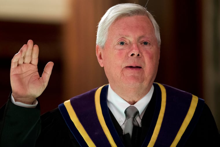 Pennsylvania’s Judicial Conduct Board is investigating whether Chief Justice Thomas G. Saylor improperly pressured a judge presiding over a confidential grand jury investigation, and in the process took a racial swipe at a former Black colleague on the state Supreme Court.