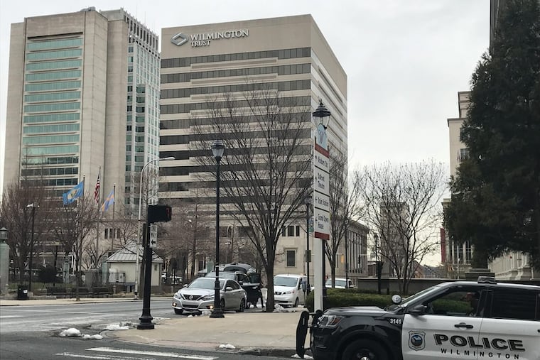 Wilmington Trust Co. headquarters on Wilmington's Rodney Square, now part of M&T Bank since Wilmington Trust's financial collapse in the late 2000s banking crisis