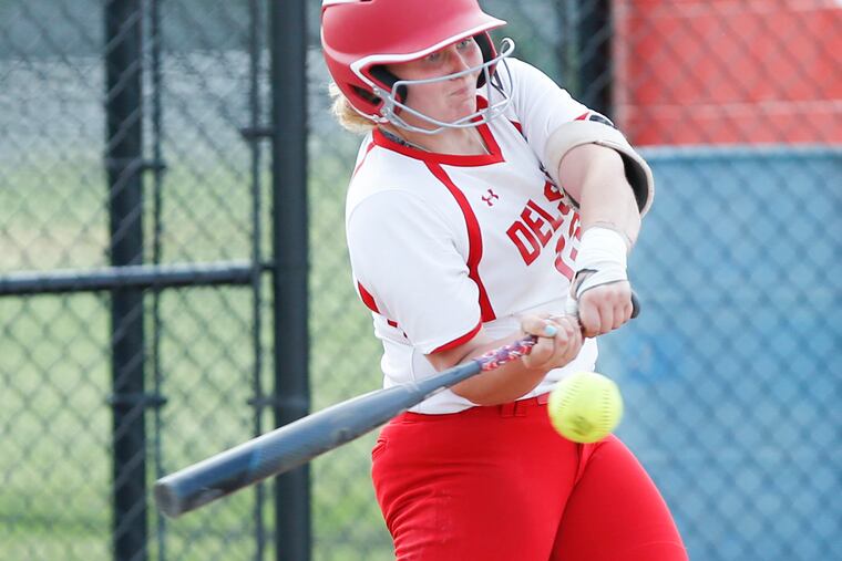 Delsea High senior Diana Parker at bat against Seneca.