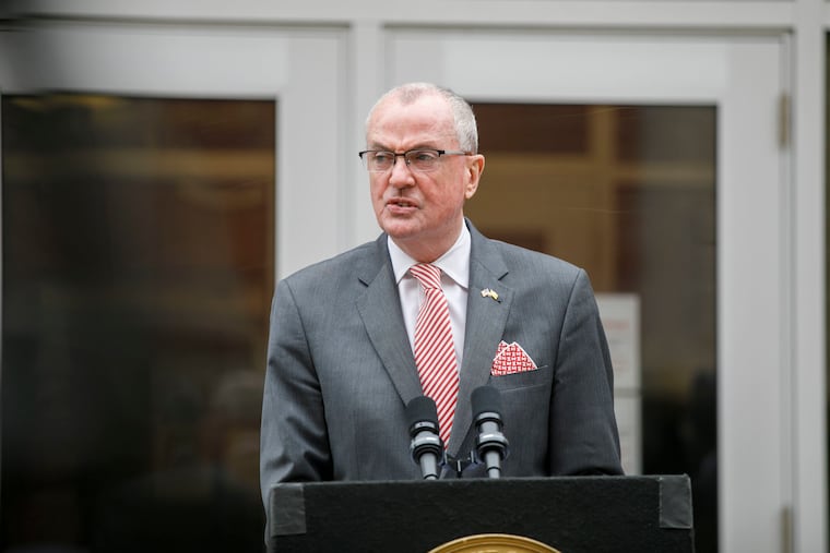 Gov. Phil Murphy speaks during a press conference at Cumberland County Prosecutor's Office in Bridgeton, N.J. in May 2021.