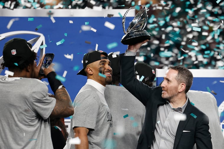 At a news conference on Tuesday, Howie Roseman called the reporting surrounding Jalen Hurts "unfair."