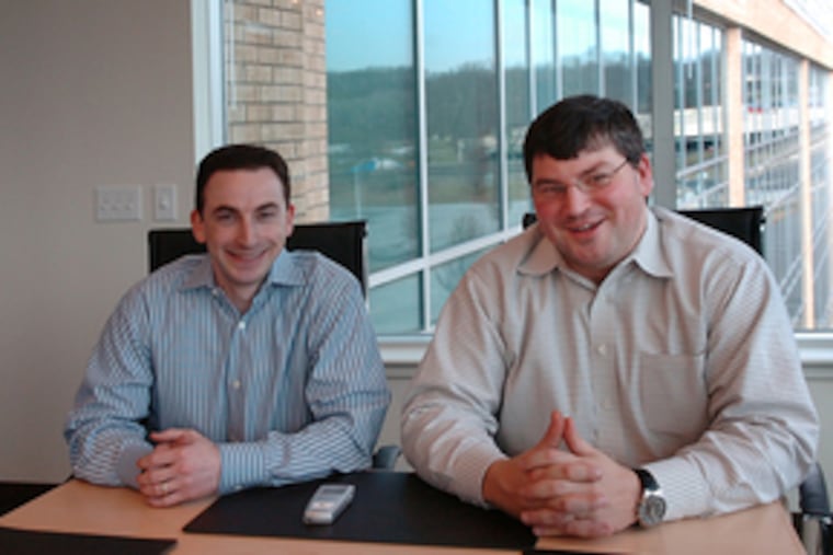 Verilogue Inc. founders are Jeff Kozloff, (left) president, and Jamison Barnett, vice president.The start-up health-care market research firm's offices are in Fort Washington.