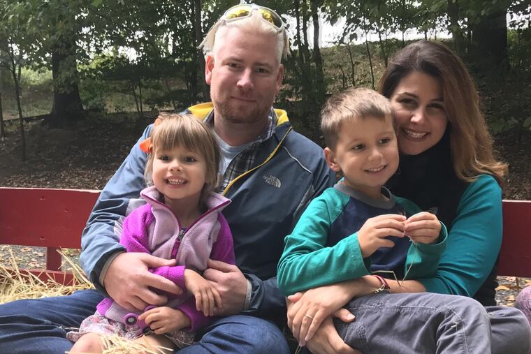 Jason Hafer of Phoenixville, PA with wife Rachelle, daughter Avery, and son Austin. Avery, 4, has congenital heart disease and underwent surgery as a newborn.