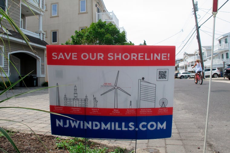 A sign in Ocean City, N.J. urging opposition to offshore wind projects.