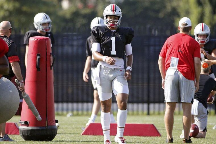 Justin Fields, who transferred from Georgia in January, will be the starting quarterback for Ohio State's opener against Florida Atlantic on Saturday.