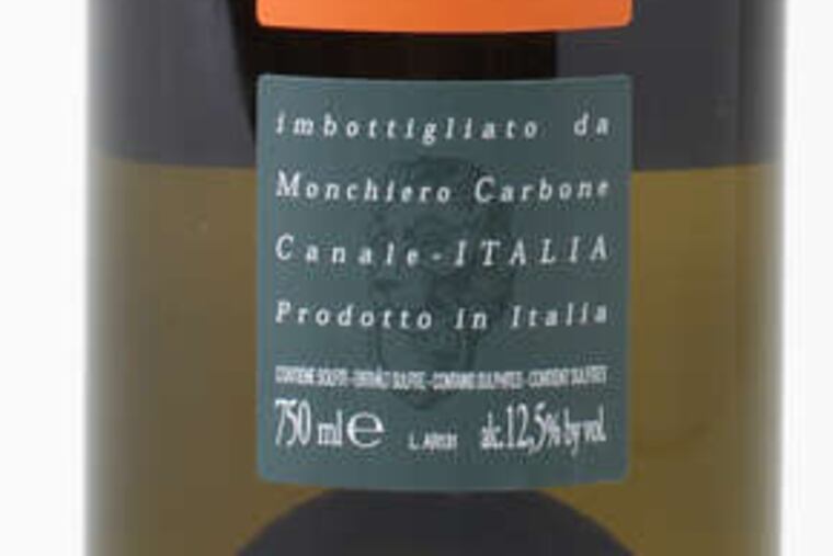 Monchiero Carbone Recit Roero Arneis 2013. MICHAEL BRYANT / Staff Photographer