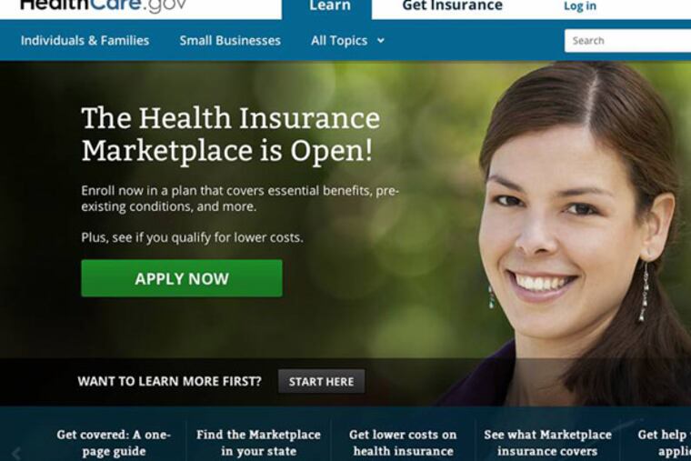 This photo provided by HHS shows the main landing web page for HealthCare.gov. The government's new health insurance marketplaces are drawing lots of rotten tomatoes in early reviews. (AP Photo/HHS)