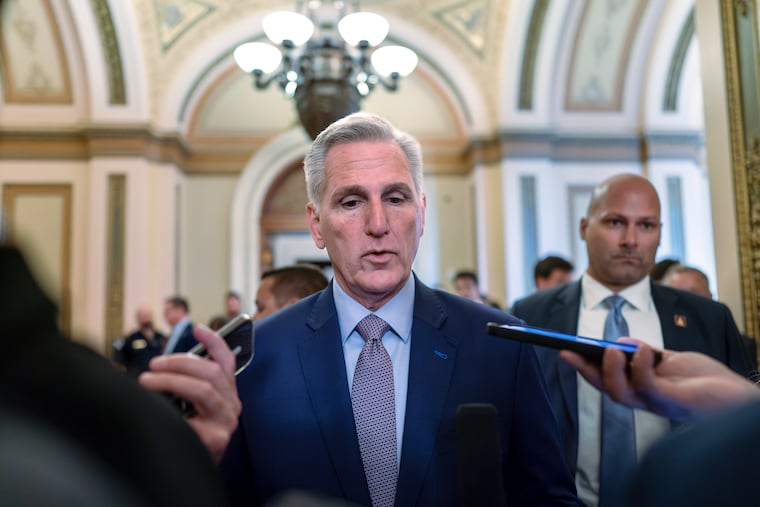 Speaker of the House Kevin McCarthy (R., Calif.) leaves the chamber at the Capitol in Washington, Sept. 19, 2023.