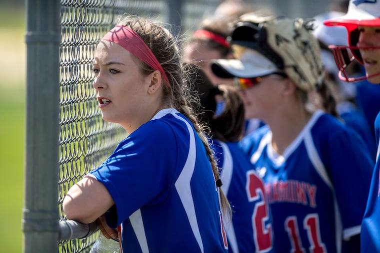 Amber Brugger (left) was one of eight seniors on this year's Neshaminy softball team.