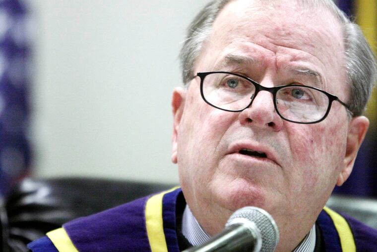 Chief Justice of Pa. Ron Castille speaks prior to swearing in Seamus McCaffery as a new Pa. Supreme Court Justice at the Phila. Convention Center on January 3, 2008. (Elizabeth Robertson / Inquirer Staff)