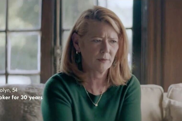 This frame from video shows Carolyn, a 54-year-old former smoker featured in recent Juul TV advertisements that tout the company’s vaping device as an alternative for middle-age smokers. Under scrutiny amid a wave of underage vaping, Juul is pushing into television with a multimillion-dollar campaign rebranding itself as a stop-smoking aid for adults trying to kick cigarettes. (Juul via AP)