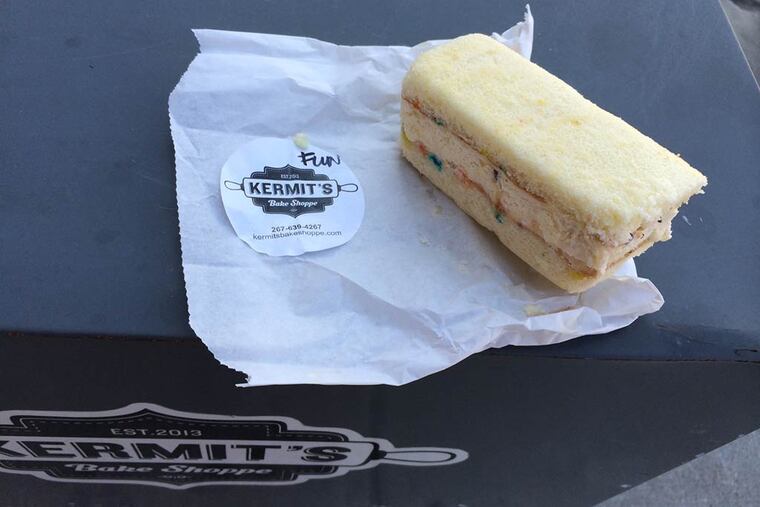 The true "Fun" from this appropriately named ice-cream sandwich from Kermit's bake shop comes from eating it. (Vinny Vella / Daily News Staff)