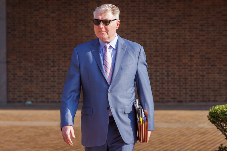 Former IBEW leader John Dougherty arriving at the federal courthouse on Monday for jury selection for his upcoming trial.
