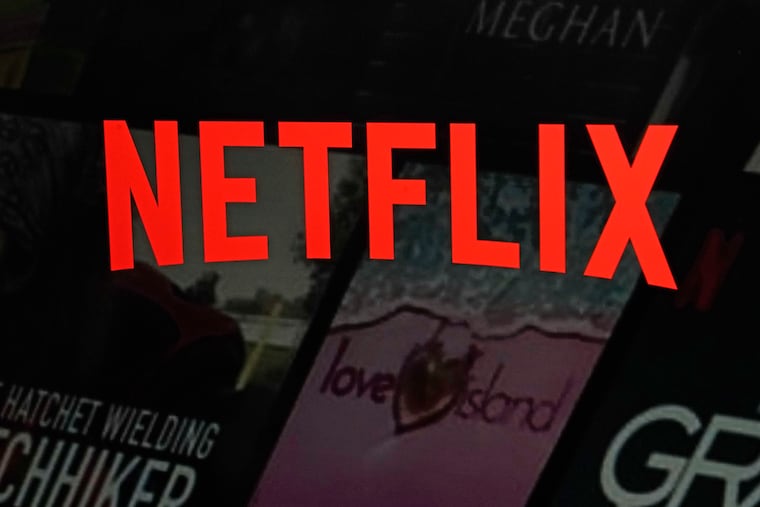 The Netflix logo is displayed on the company's website in February in New York.