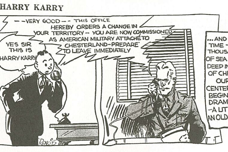In the middle of the ninth panel, "Harry Karry" 's