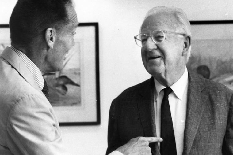 Walter Morgan, founder of the Wellington Fund, at right, with Vanguard founder John Bogle.