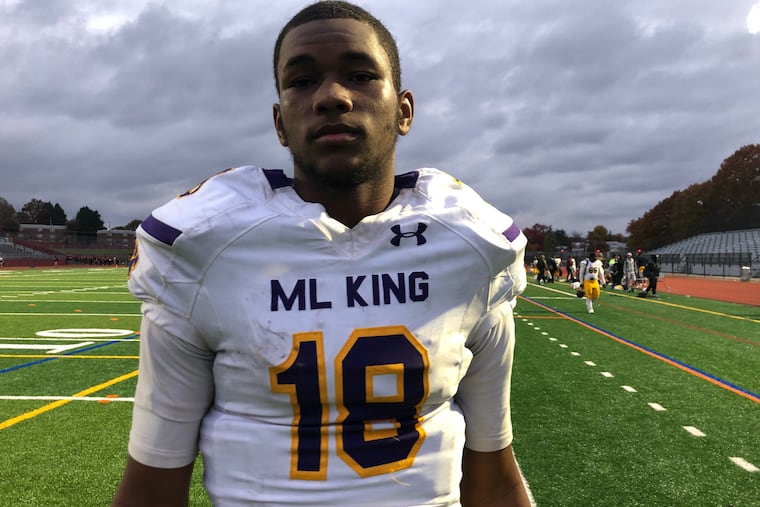 Senior Martin Luther King quarterback Cameron Carter.