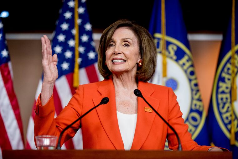In this June 5, 2019, photo, House Speaker Nancy Pelosi of Calif., speaks at the Capitol in Washington. President Donald Trump says it's "case closed," but Democrats are just getting started with special counsel Robert Mueller. Holding the first in a series of hearings on Mueller's report, Democrats this coming week are intensifying their focus on the Russia probe and picking up the pace on an investigative "path," in the words of Pelosi, that some hope leads to impeachment. (AP Photo/Andrew Harnik)