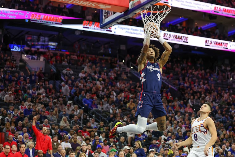 76ers guard Kelly Oubre Jr., shown in action Nov. 4 against the Phoenix Suns, will miss weeks recovering from rib fracture that he sustained Saturday in a hit-and-run.