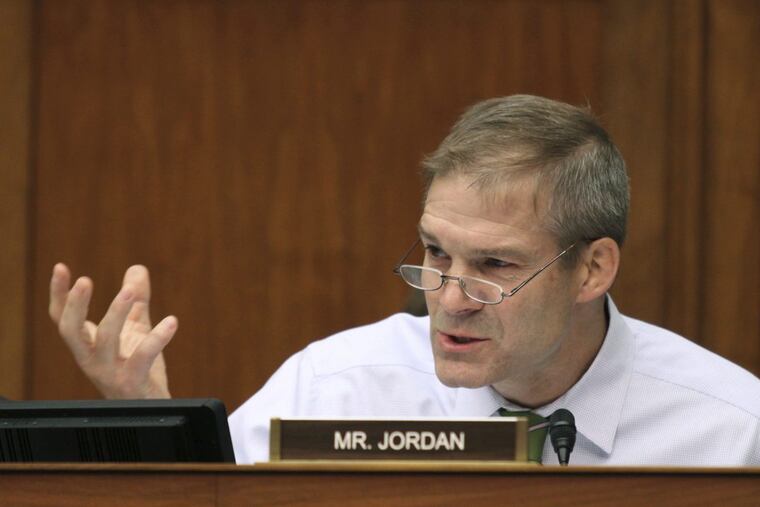 U.S. Rep. Jim Jordan, shown in June 2016, said at a House committee hearing last week that if every member of Robert Mueller’s special counsel team who was “anti-Trump” were kicked off, “I don’t know if there’d be anyone left.”