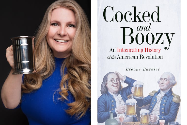 Brooke Barbier, author of "Cocked and Boozy: An Intoxicating History of the American Revolution," toasts a tankard.