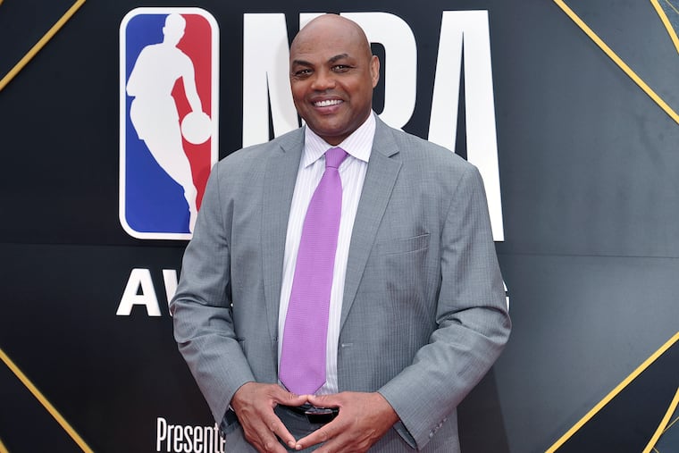 Charles Barkley arrives at the NBA Awards in 2019 at Barker Hangar in Santa Monica, Calif.