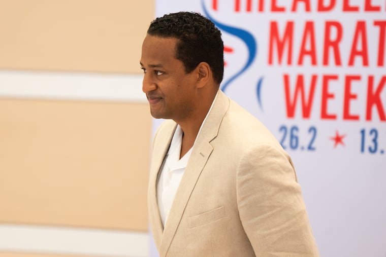 Kirkland Lynch and the Philadelphia Marathon announced a partnership with his company, Start Without a Shot, during a news conference on Thursday.