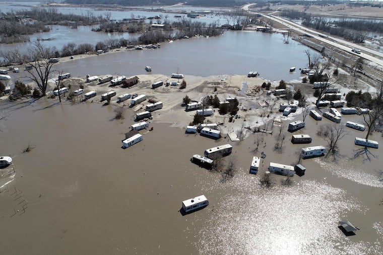 March floodwaters along the Platte River near Omaha. It's been a quite a wet spring across the country.