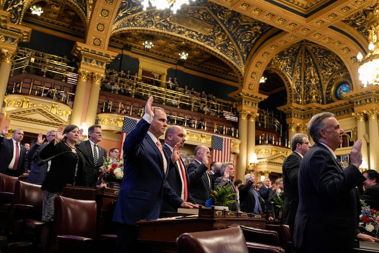Legislators of the Pennsylvania House of Representatives are sworn-in on Tuesday.