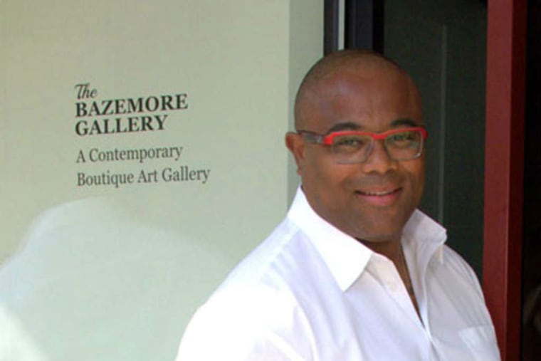 Leonard Bazemore , outside his art gallery in Manayunk, where he owns four commercial properties and has plans for a juice bar.