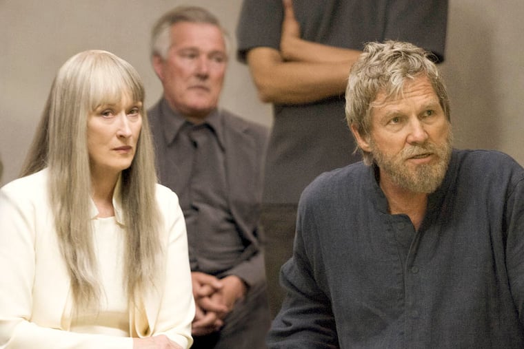 This image released by The Weinstein Company shows Meryl Streep, left, and Jeff Bridges in a scene from "The Giver." (AP Photo/ The Weinstein Company)