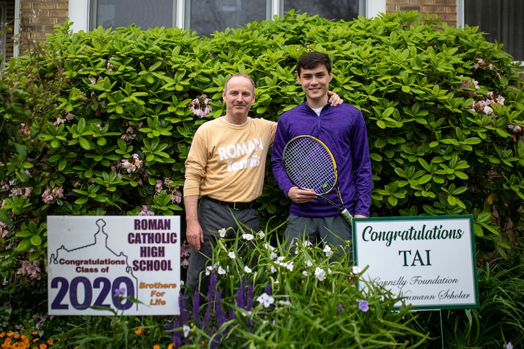 Patrick Shanahan, 58 and his son Tai Shanahan, 18, will miss this tennis season at Roman Catholic High School because of the COVID-19 pandemic. Patrick Shanahan plans to retire at the end of this school year after 34 years as a tennis coach.