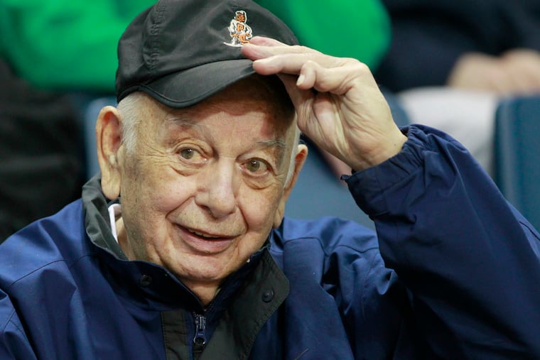Former Princeton Basketball Coach Pete Carril at the Richmond-La Salle game at Tom Gola Arena in 2015.