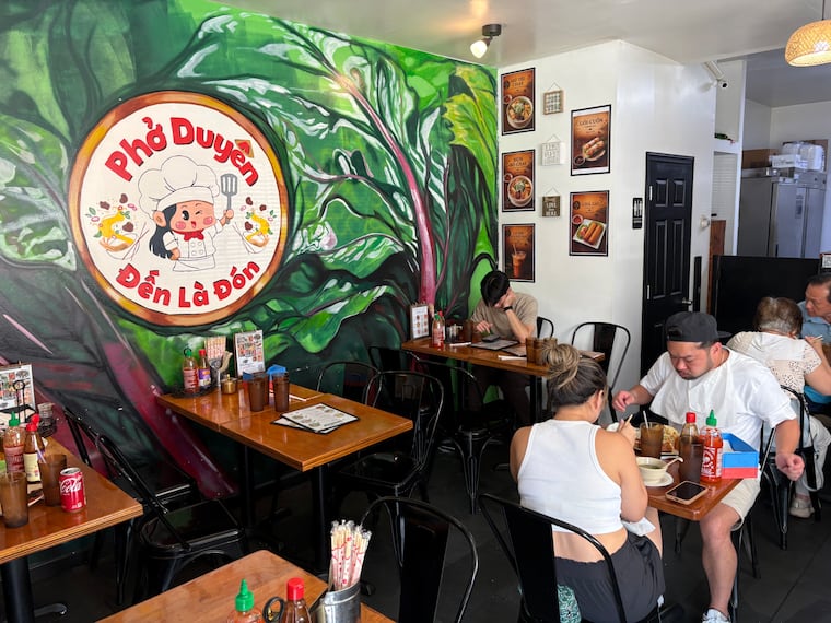 The colorful interior of Phở Duyên in South Philadelphia.