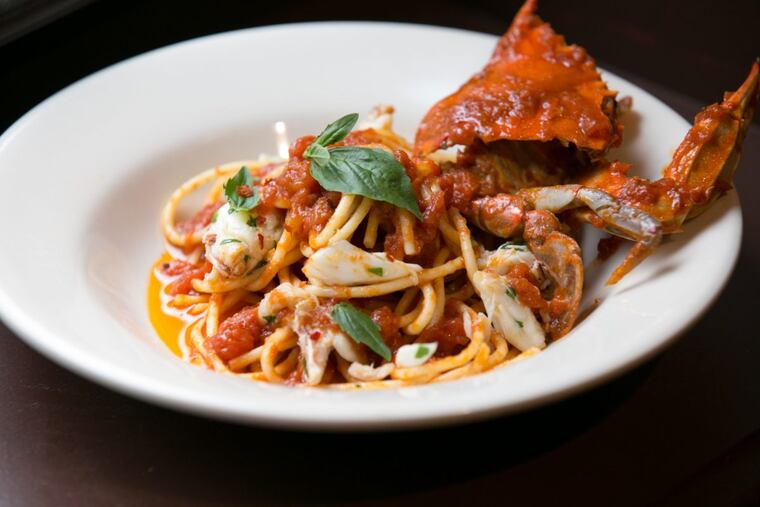The spaghetti and crabs at Palizzi Social Club.