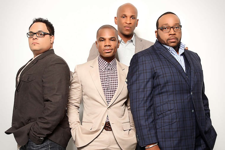 "The King's Men" gospel show at Temple University starred (from left) Israel Houghton, Kirk Franklin, Donnie McClurkin, and Marvin Sapp. MR. JENO