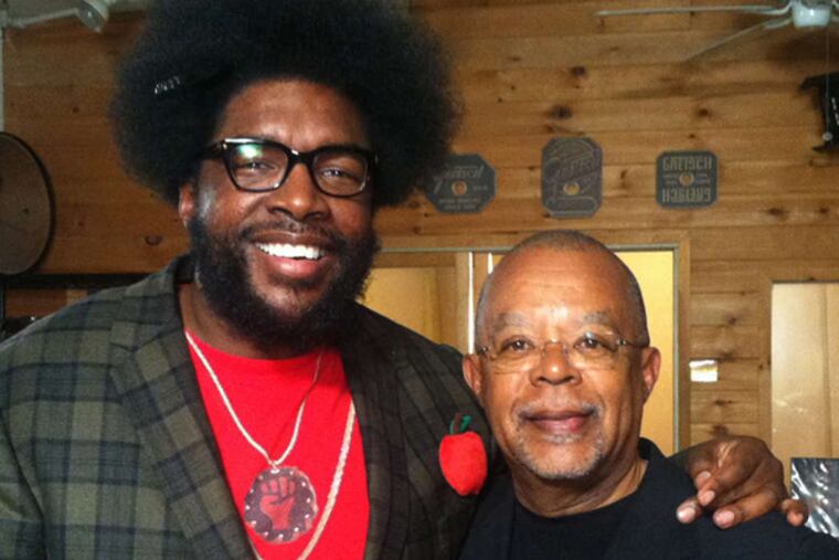 Gates has a laugh with musician Ahmir “Questlove” Thompson in a scene from “The African Americans: Many Rivers to Cross,” a six-part PBS documentary tracing the 500 year history of African Americans. Gates wrote co produced and narrates the docu. It’s out on DVD from PBS video.